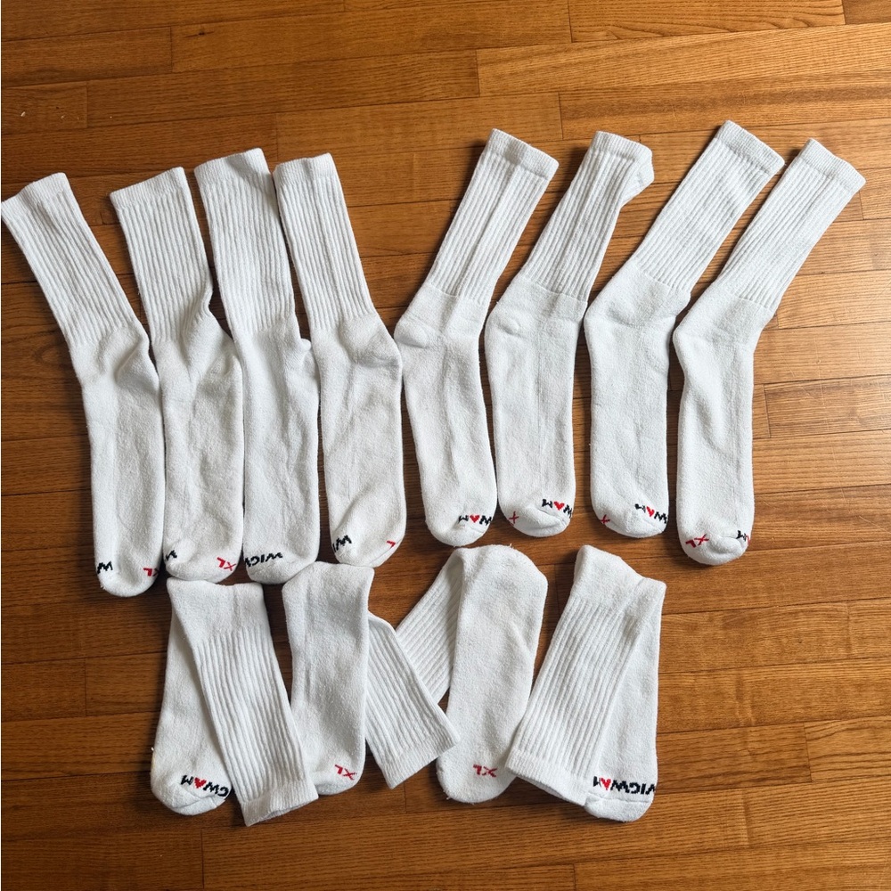 EUC Wigwam Super 60 Men’s Tall Crew Midweight XL  Cotton 6 Pairs Vintage White